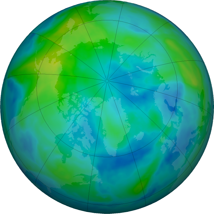 Arctic ozone map for 11 October 2023